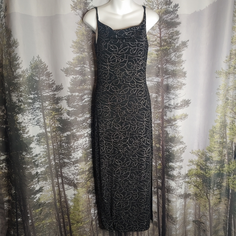 Metallic Glitter Maxi Dress